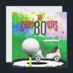 Golf 80th Birthday with golf ball for golfer Card<br><div class="desc">Celebrate someone's 80th birthday with this special golf-themed greeting card. The card features a vibrant design with a golf ball, perfect for any golf enthusiast. It's a great way to show your love and appreciation for the birthday celebrant's passion for golf. Whether they are a seasoned golfer or just enjoy...</div>