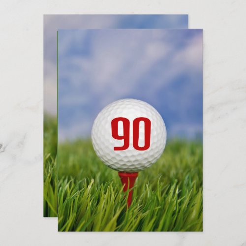 Golf 90th Birthday Party Invitation
