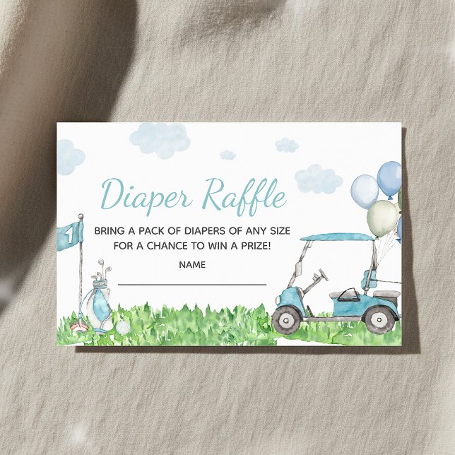 Golf A Little Putter Baby Shower Diaper Raffle Enclosure Card (Creator Uploaded)