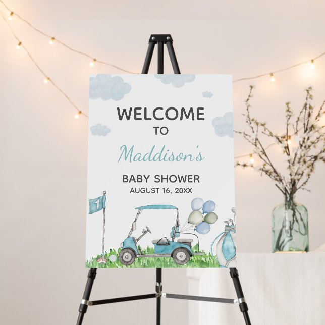 Golf A Little Putter Baby Shower Welcome Sign (In Situ (Stand))