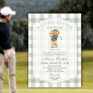 Golf a little putter green baby shower invitation