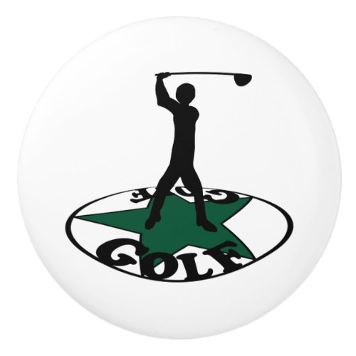 Golf _ a wonderful game  card ceramic knob
