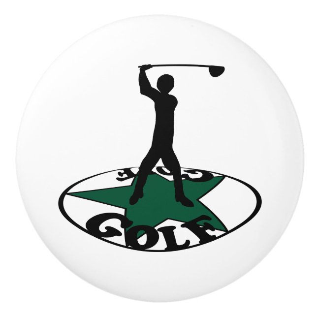 Golf - a wonderful game  card ceramic knob (Front)