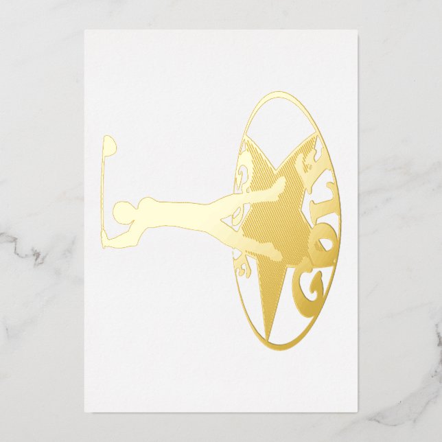 Golf - a wonderful game  foil invitation (Front)