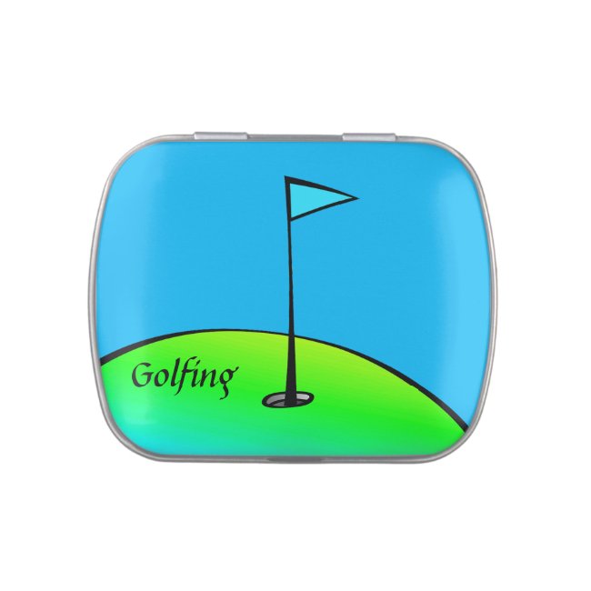 Golf Abstract Green and Blue Candy Tin