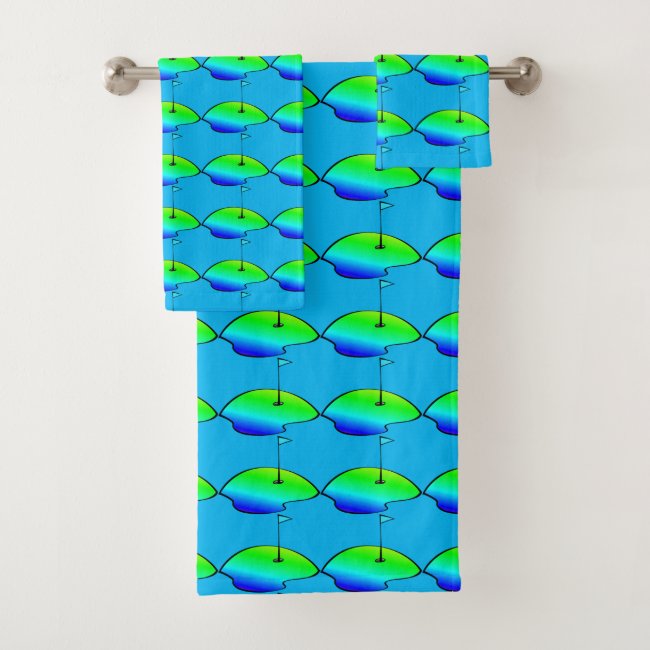 Golf Abstract Pattern Bath Towel Set