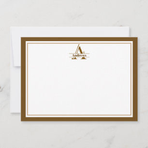 Golf Accent Custom Name Flat Note Card