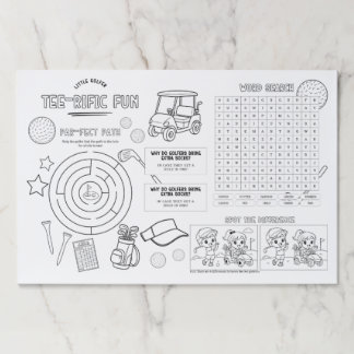 Golf Activity Placemat for Kids