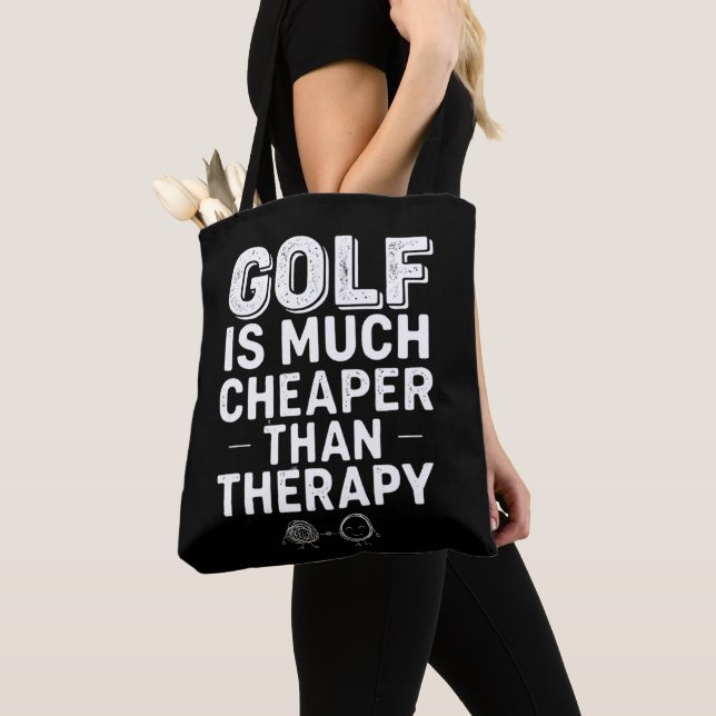 Golf Addiction Funny Golfer Tote Bag (Close Up)