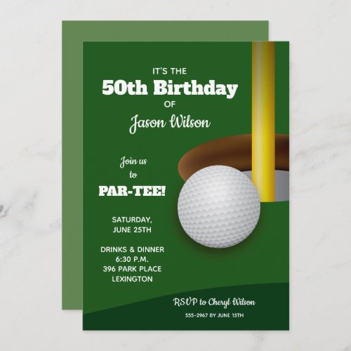 Golf Adult Birthday Party Invitation