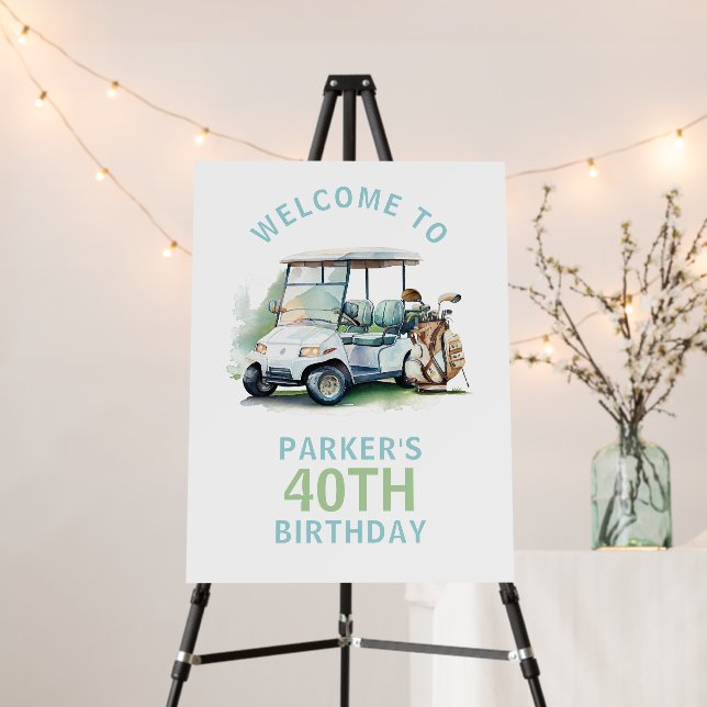 Golf Adult Birthday Welcome Sign (In Situ (Stand))