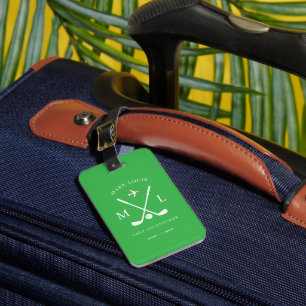 Golf Adventures   Golfer BagTag Green Luggage Tag