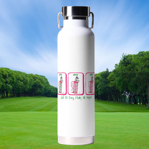Golf All Day, Mahj All Night Personalized Mahjong Water Bottle