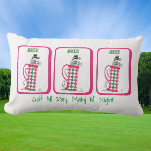 Golf All Day, Mahj All Night / Preppy Golf Mahjong Lumbar Pillow