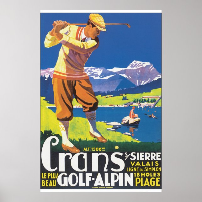 Golf Alpin Vintage Travel Poster (Front)