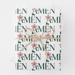 Golf Amen Pink Golf Tournament Birthday Party Girl Wrapping Paper Sheets