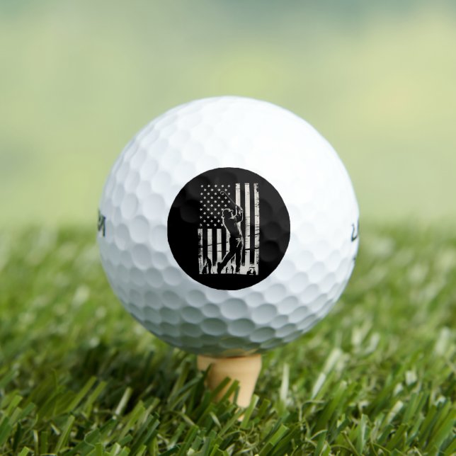 Golf American Flag Gifts Birthday Father's Day  Golf Balls (Insitu Tee)