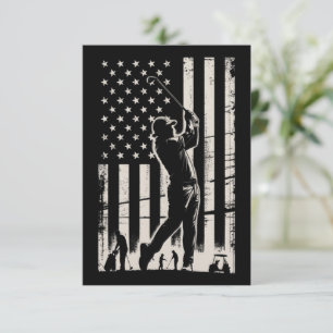 Golf American Flag Gifts Birthday Father's Day Invitation