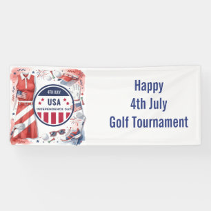 Golf American Themed 4th July Independence Banner