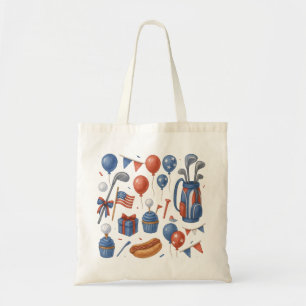 Golf American themed for Independence Day 4th July Tote Bag