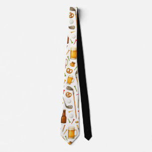 Golf and Beer for Golfer Neck Tie