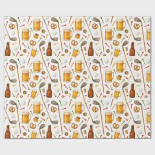 Golf and Beer for Golfer Wrapping Paper