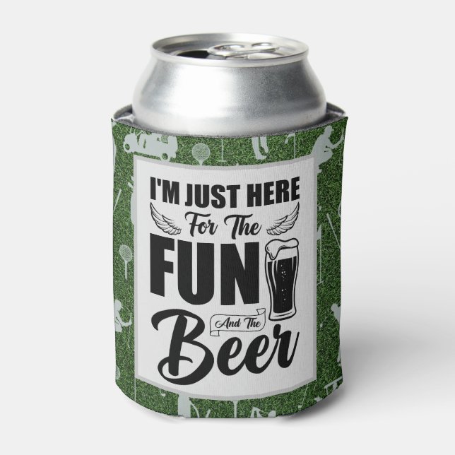 Golf and Beer Funny Saying Quotes Can Cooler (Can Front)