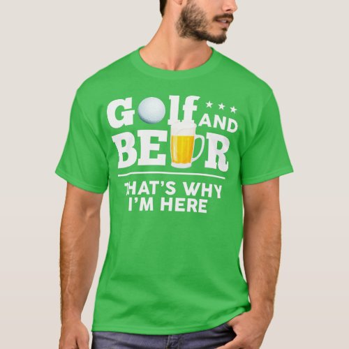 Golf and Beer Joke Dad Funny Fathers Day Drinking  T_Shirt