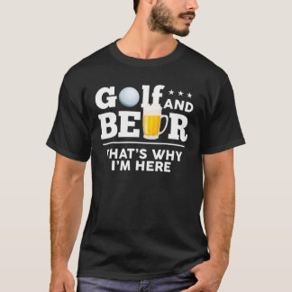 Golf And Beer Joke Dad Funny Fathers Day Drinking T-Shirt