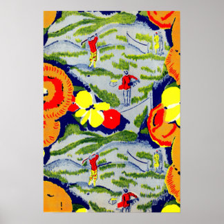 golf and flowers poster