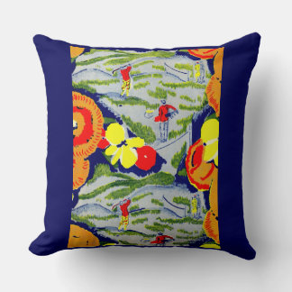 golf and flowers throw pillow