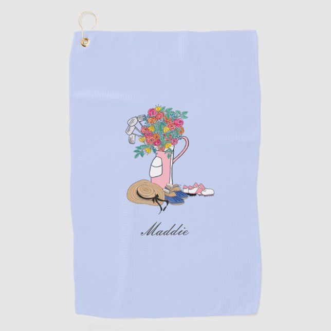 Golf and  Gardening Personalized Ladies Towel (Front)