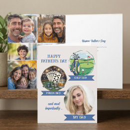 Golf and Poker My Dad Photo Collage Fathers Day Card