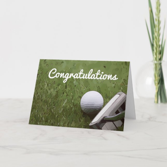 Golf and putter Congratulation card for golfer (Front)