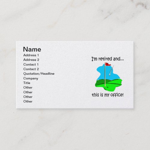 golf and retirement business card templates
