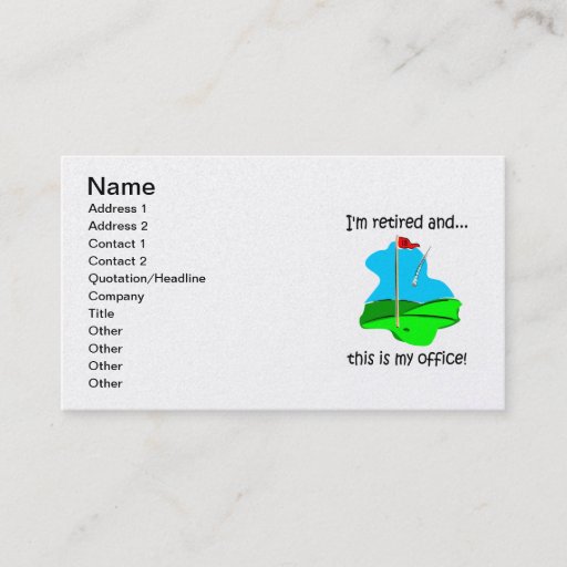 Customizable golf and retirement business card templates