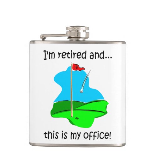 golf and retirement hip flask