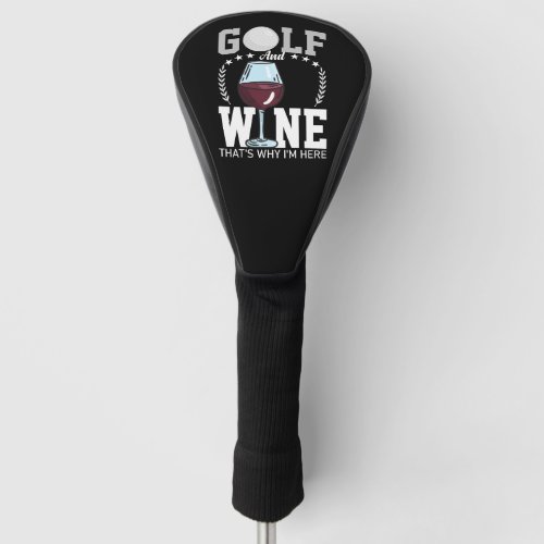 Golf and wine for golfer  golf head cover