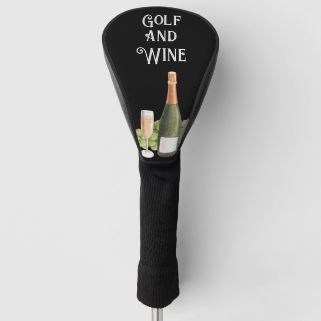 Golf and wine for golfer  golf head cover (Front)