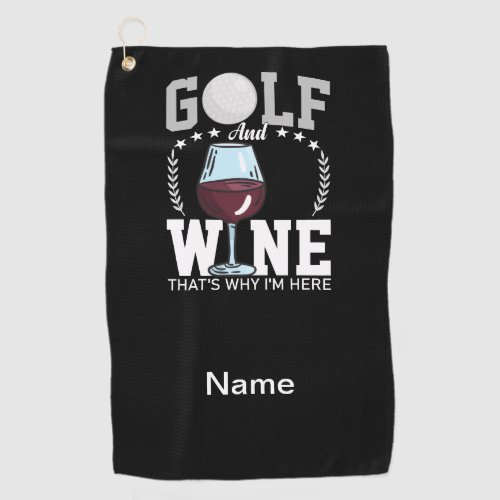 Golf and wine for golfer   golf towel