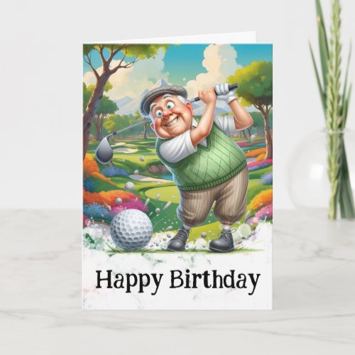 *~* Golf AP94 Senior Man Funny Humor Birthday Card