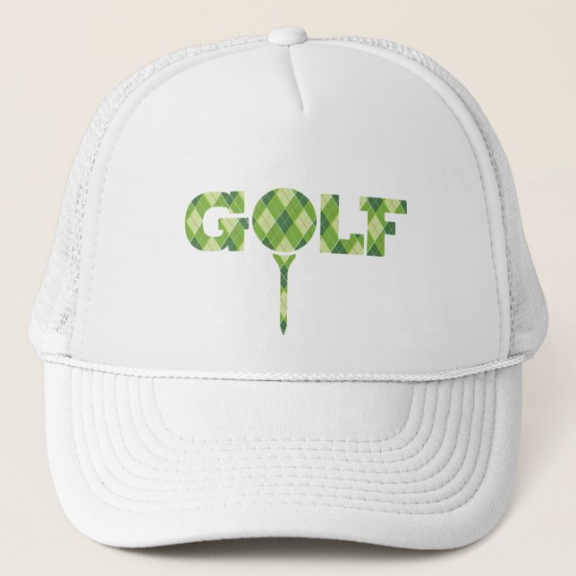 Golf Argyle pattern styled graphic hat (Front)