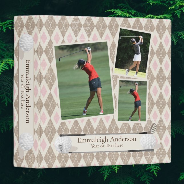 Golf Argyle Photo Collage 3 Ring Binder (Creator Uploaded)