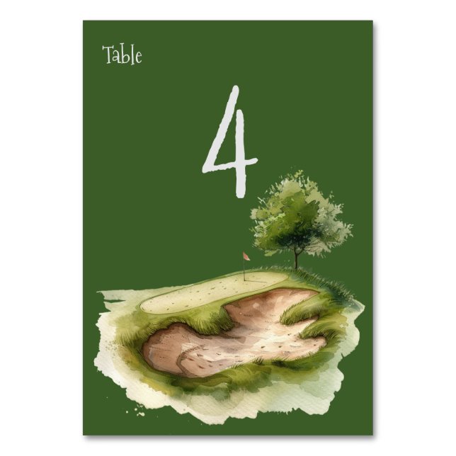 Golf at bunker  table number (Front)