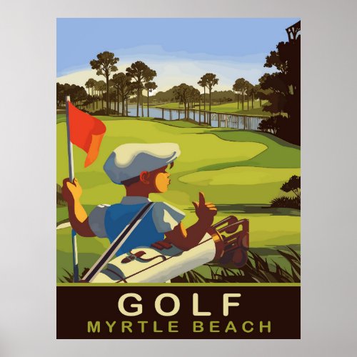 Golf at Myrtle Beach South Carolina Travel Poster