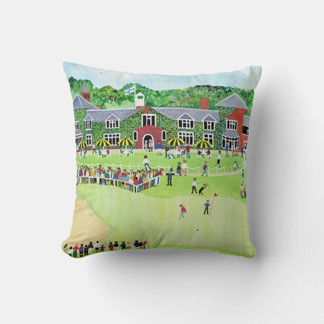 Golf at the Belfry Throw Pillow (Front)