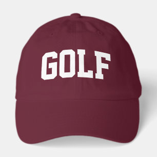 GOLF Athletic White Text Bold Maroon Background Hat