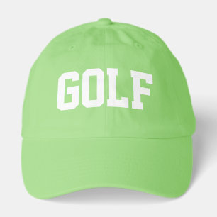 GOLF Athletic White Text Tropical Lime Background Hat
