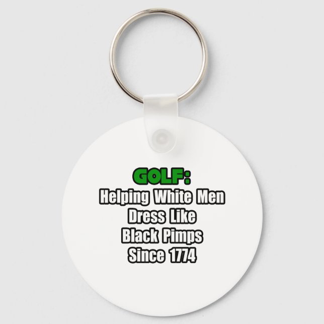 Golf Attire Humor Keychain (Front)