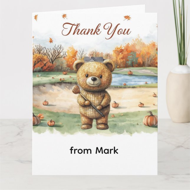 Golf Autumn Greeting thank you card for Autumn  (Front)